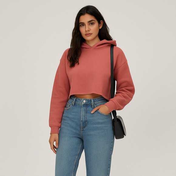 Aritzia TNA Perfect Hoodie Crop in Pink Medium - Picture 1 of 8